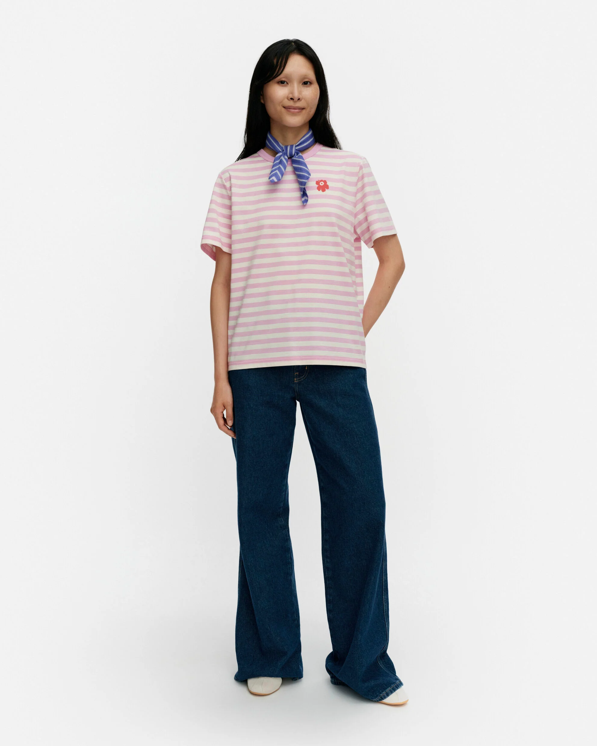 Tasaraita Unikko Kioski t-shirt